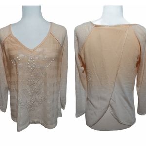 Miss Me Vintage Ombre Long Sleeve Tee Small